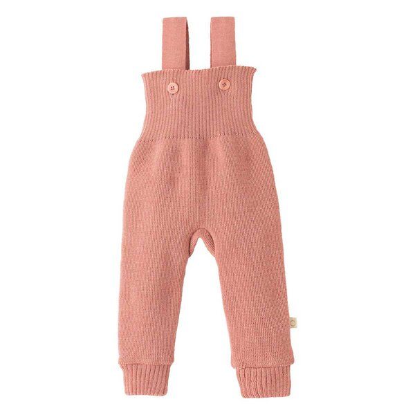 Pantaloni salopette in maglia di lana merino bio 0-4 anni // soft pink